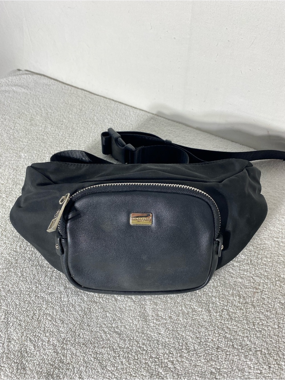 David Jones Paris Black Nylon Fanny Pack Bum Bag Waist Bag Festival